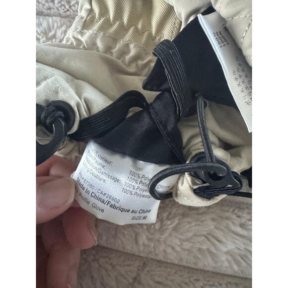 Burton Profile Glove Womens Medium Beige Quilted Snowboard Ski Gloves Pink Trim - Picture 8 of 11